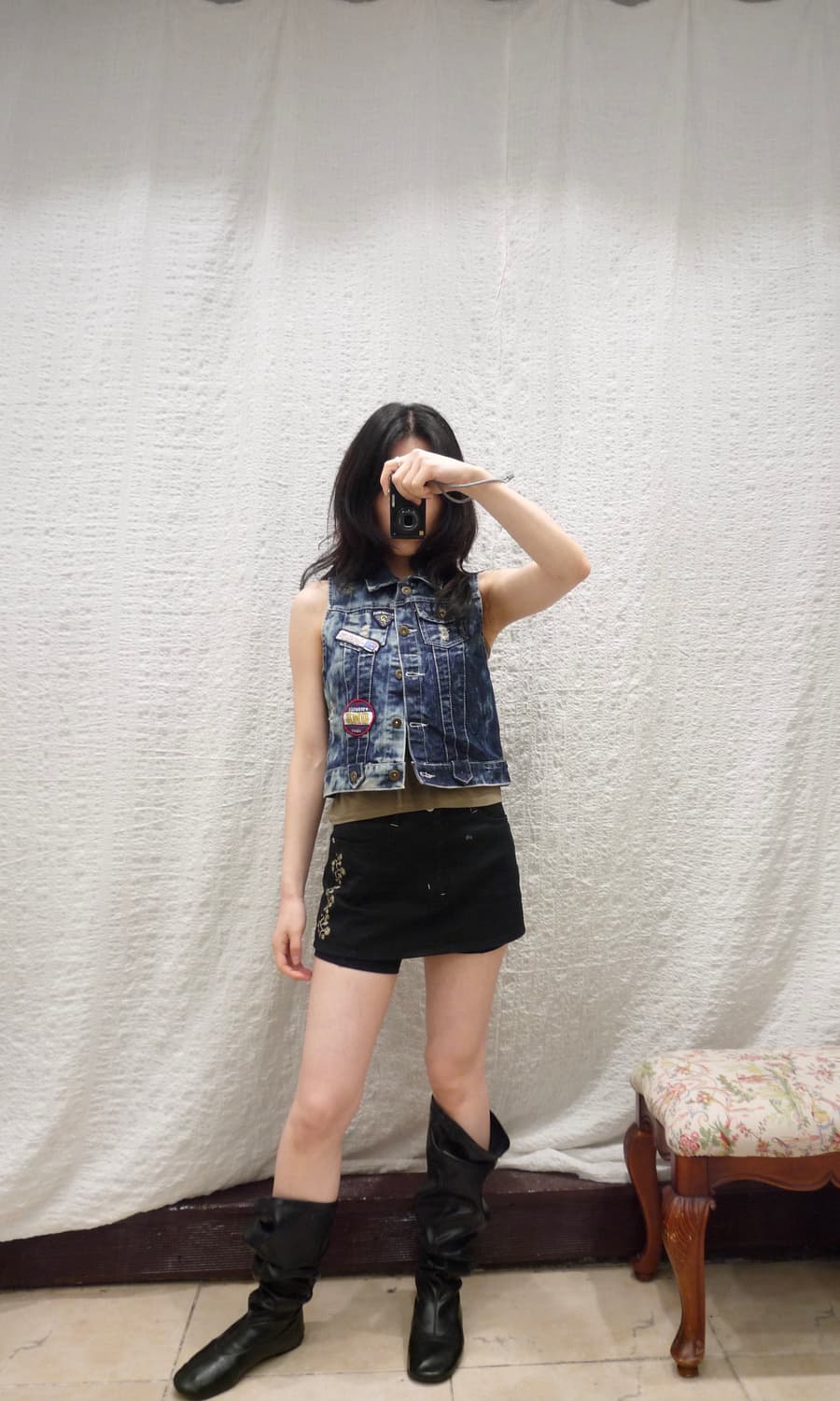 retro denim vest 상품이미지2