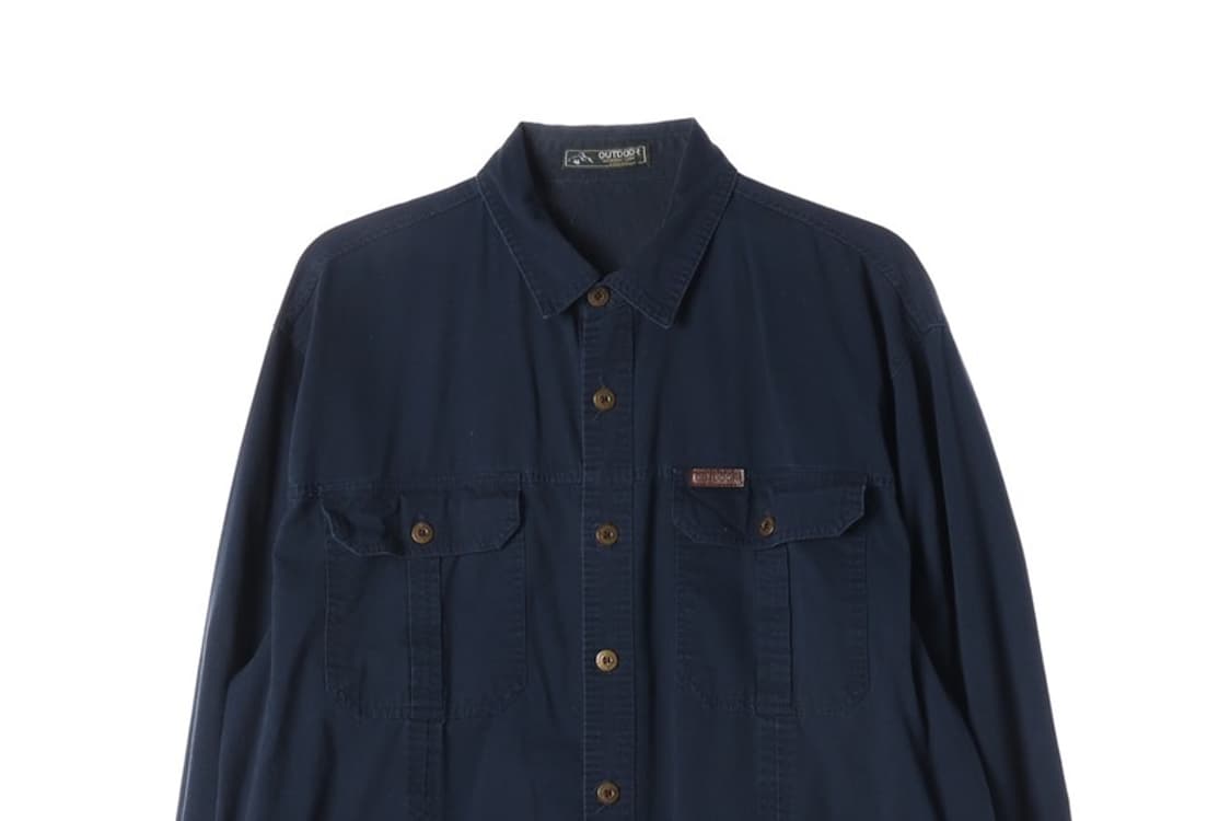 아웃도어 네이비 투포켓 코튼 워크 셔츠 XXL 상품이미지3
