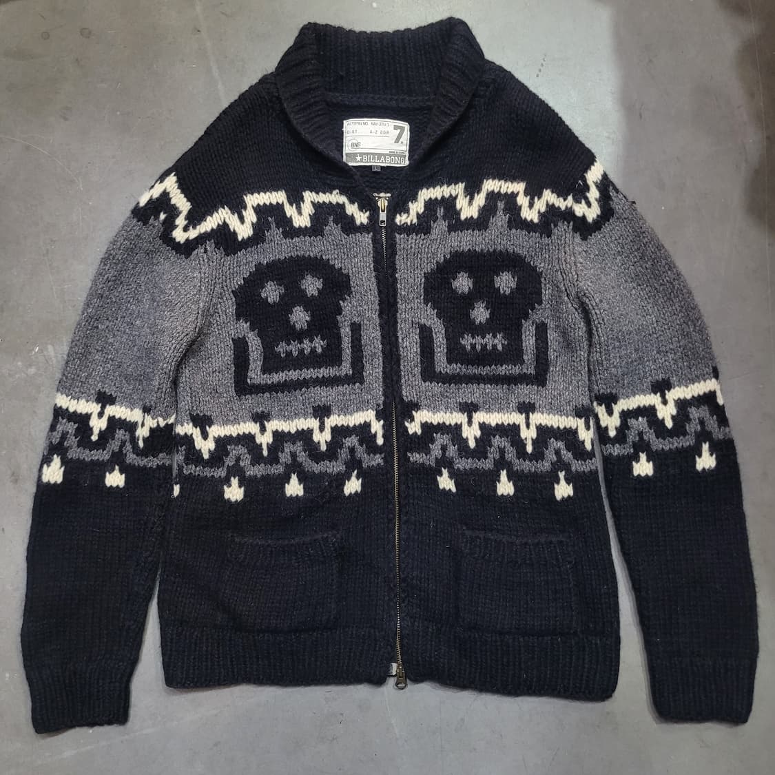 BILLABONG 수입 빈티지 헤비울 스컬 스웨터 상품이미지4