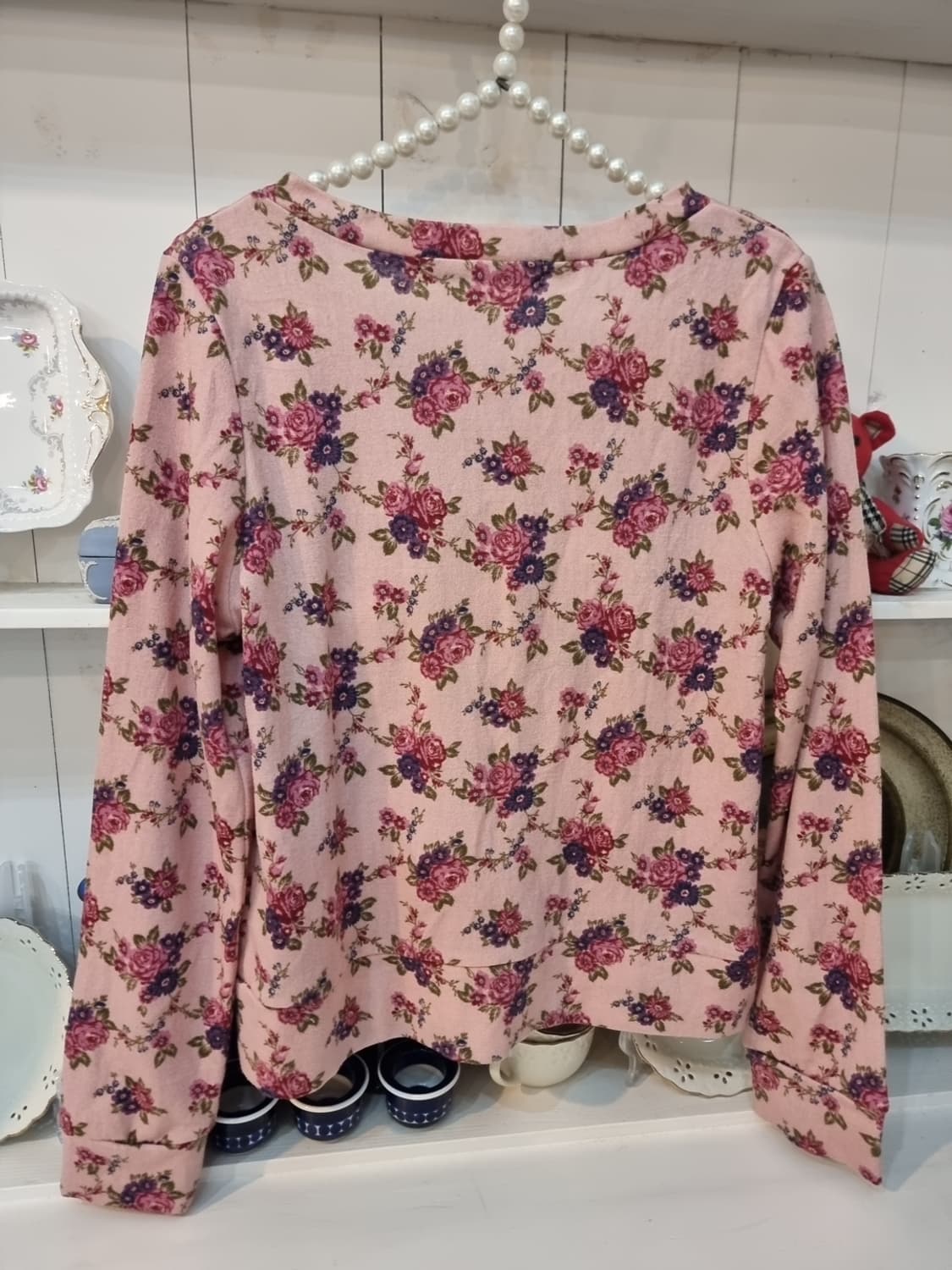 빈티지 플라워 진주버튼 가디건 상품이미지3