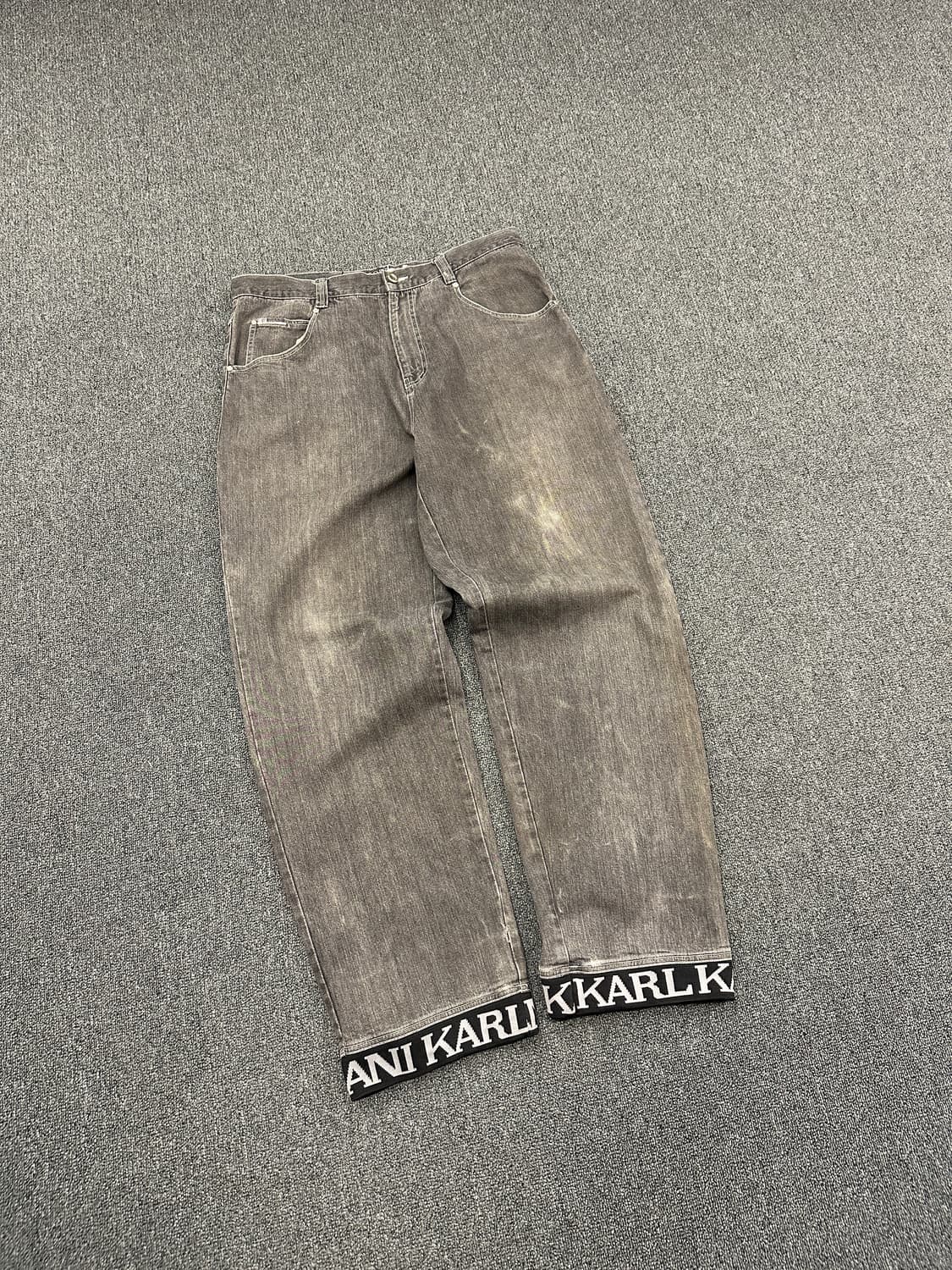 36) 칼카니 올드스쿨 y2k 와이드 흑청 데님팬츠 상품이미지7