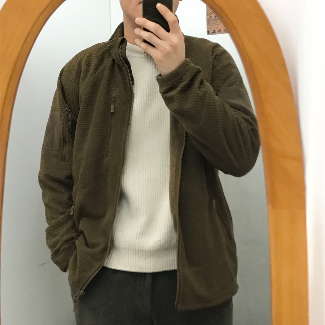 헬리 콘텍스 카키색 택티 투웨이 집업 플리스 자켓 남성 110 115 상품이미지6