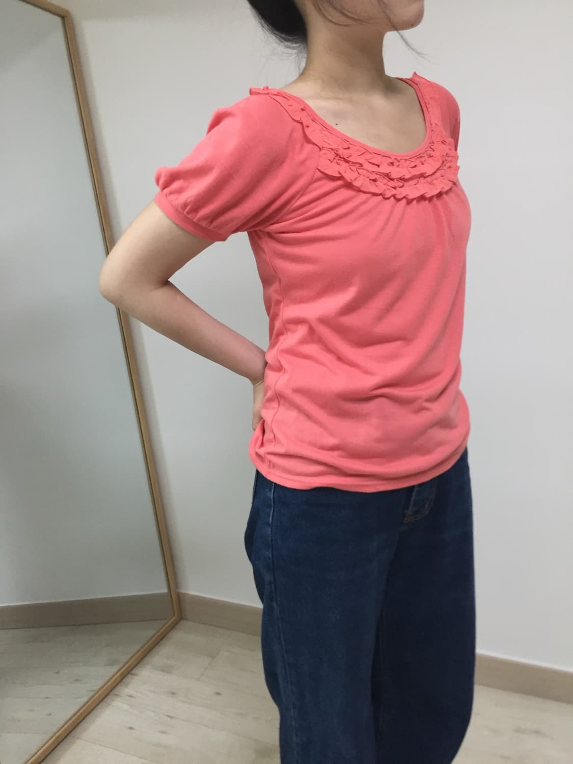 vintage frill coral balloon top T 상품이미지1