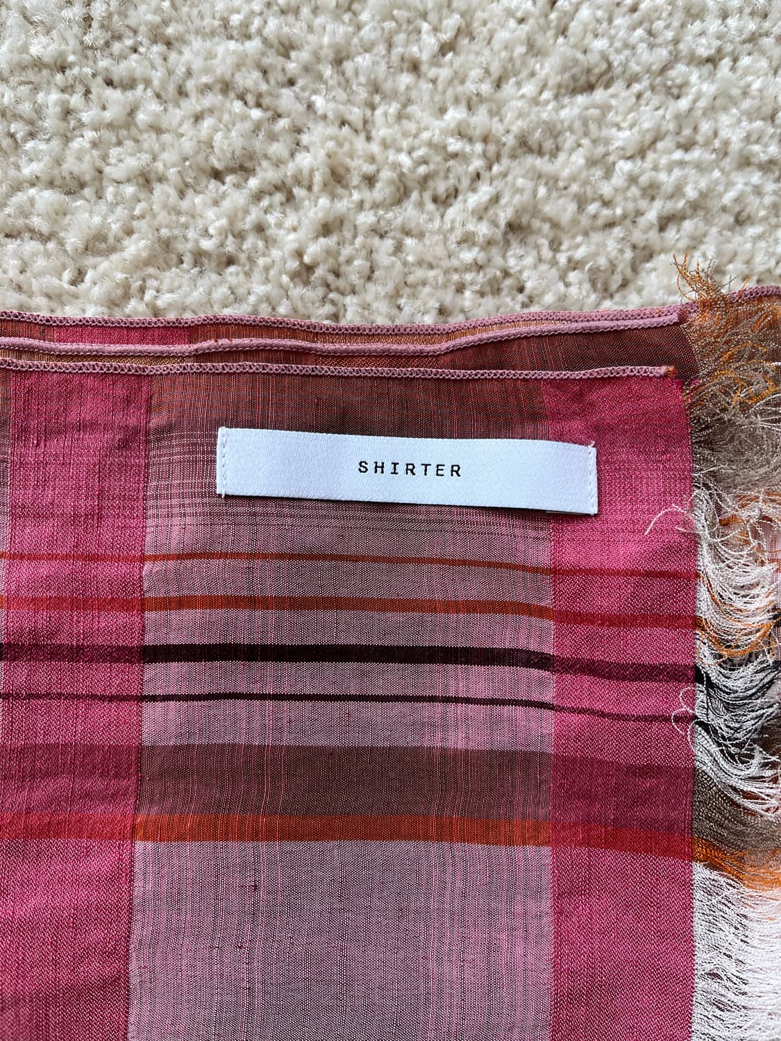 셔터 린넨 실크 체크 스카프  상품이미지6