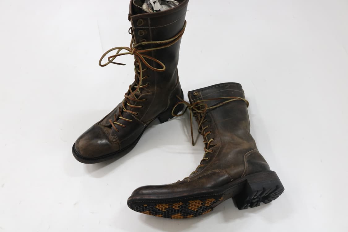 알프레도바니스터 빈티지 레더 레이스업 컴뱃 부츠 상품이미지6