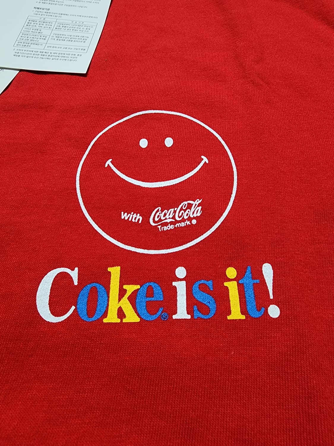 미사용 코카콜라 Coke is it! 레드 반팔 티셔츠 상품이미지7
