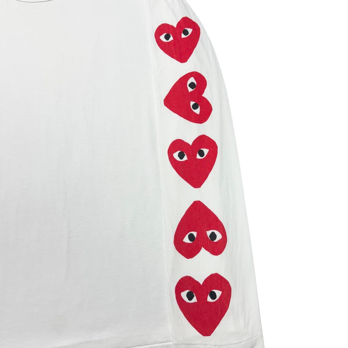 (L) 꼼데가르송 5하트 롱슬리브 화이트 상품이미지3