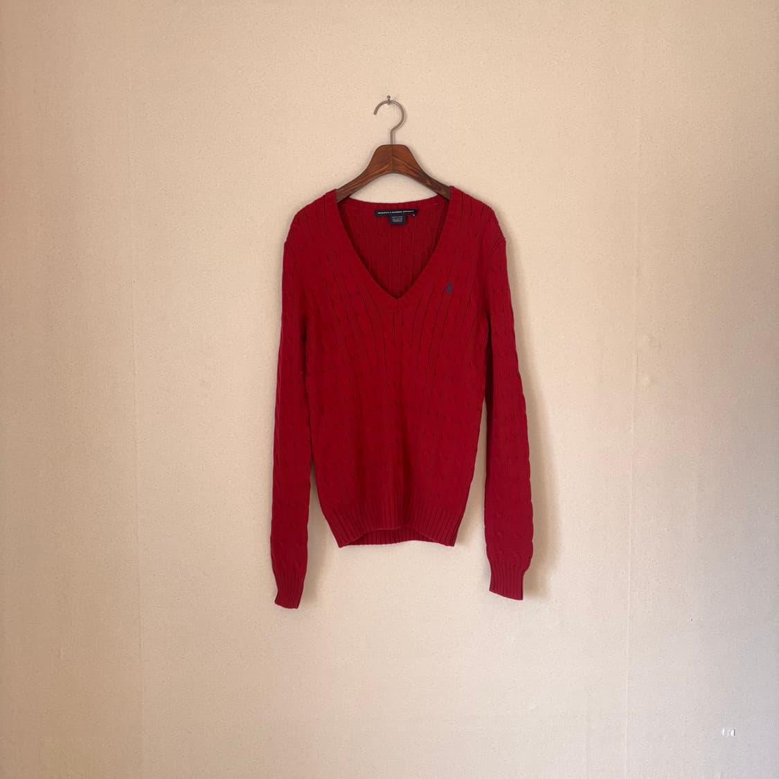 폴로 랄프로렌 여성 M 66 케이블 니트 레드 정품 수입 상품이미지6