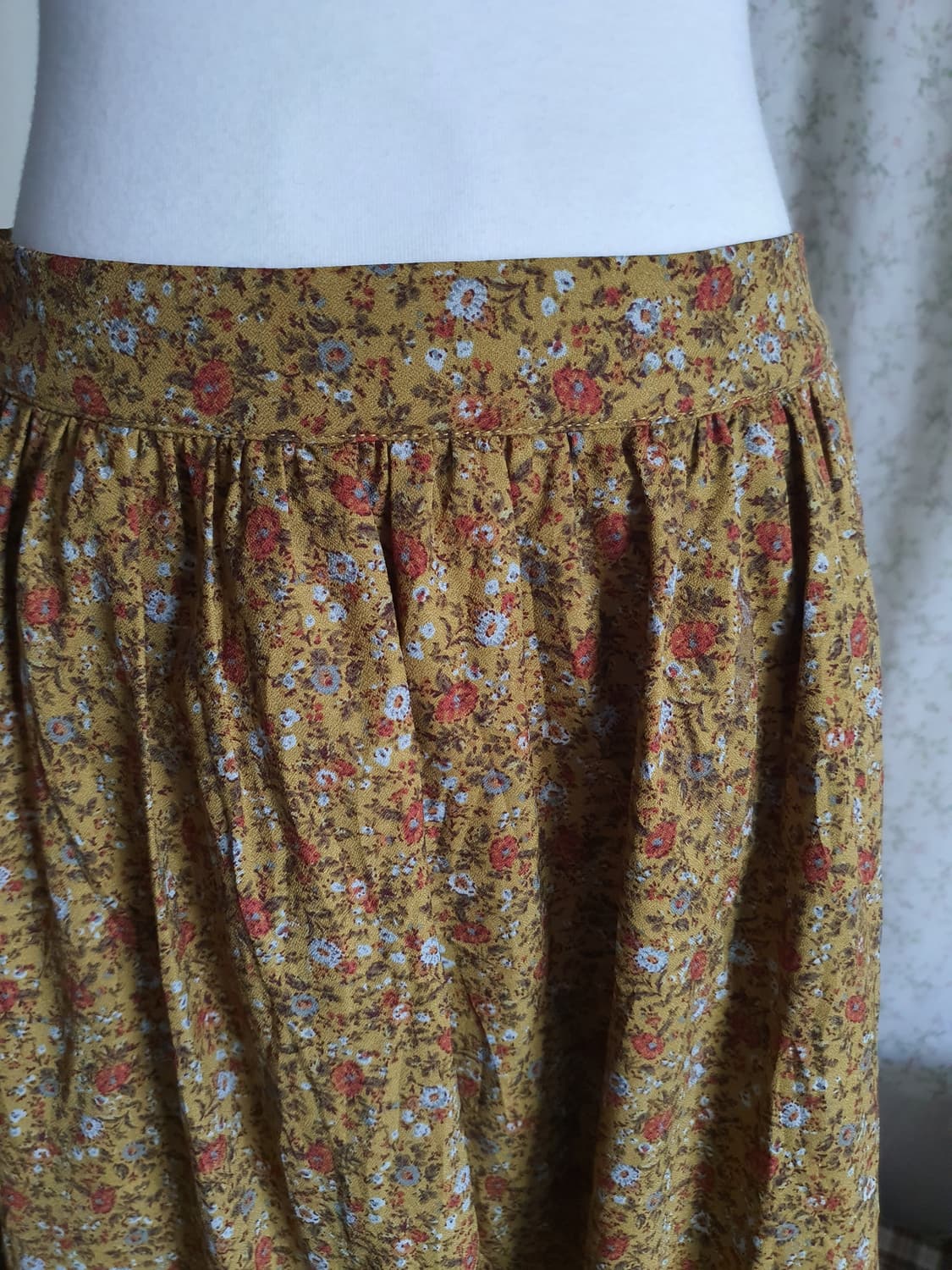 [모리걸] 플라워 롱 스커트 머스타드 색상 상품이미지3