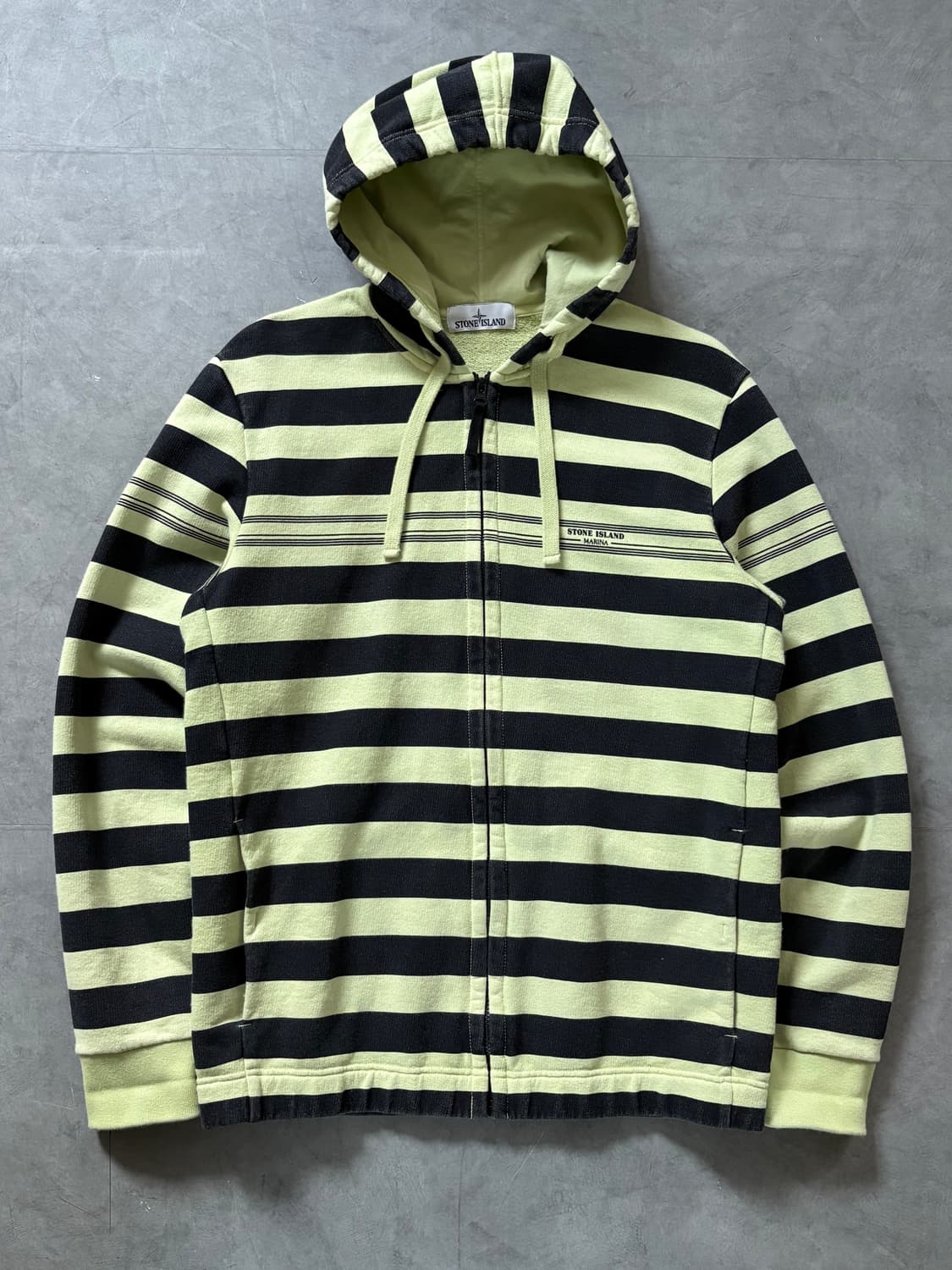 Stone-Island 스톤아일랜드 마리나 네온 컬러 스트라이프 후드 집 상품이미지1