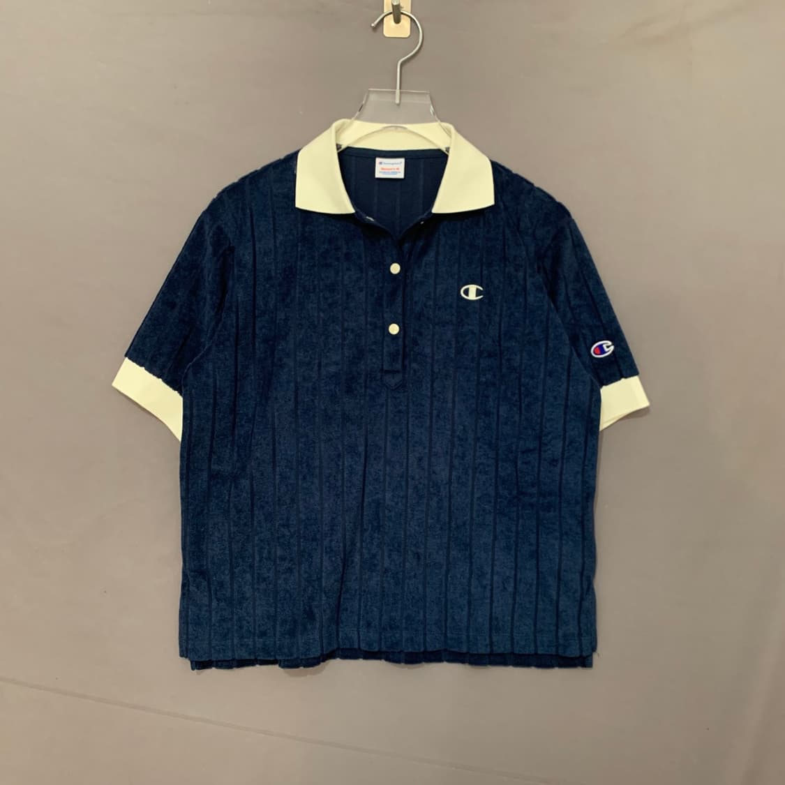 M 챔피온 여성 스트라이프 파일 폴로 반팔 카라티 상품이미지2