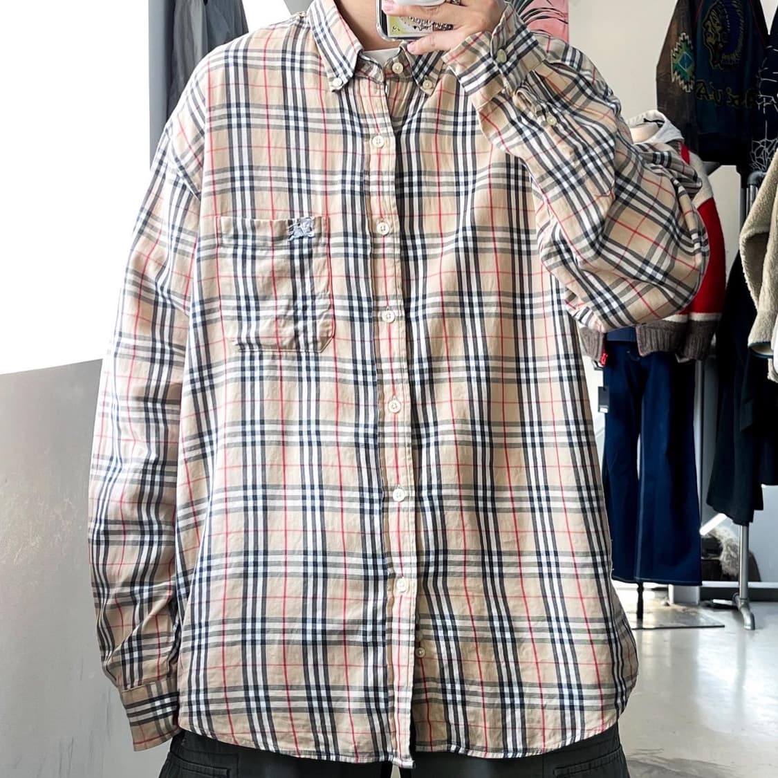 버버리 90s 오리지널 베이지노바체크셔츠 상품이미지1