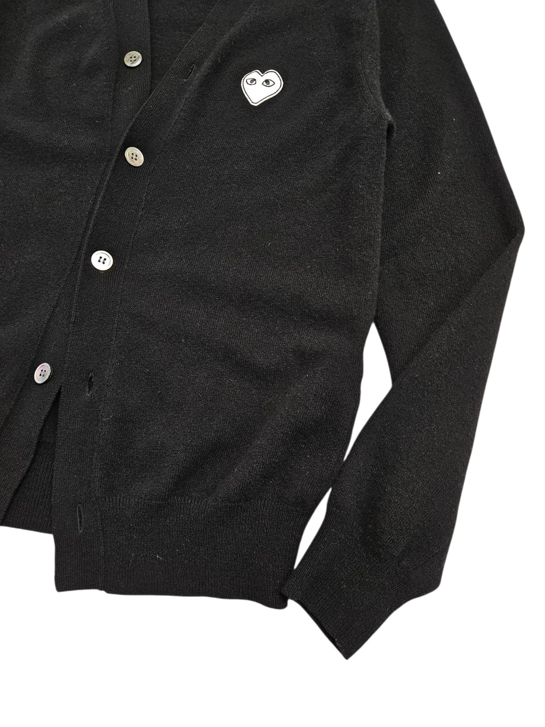 꼼데가르송 화이트 와펜 가디건 블랙 상품이미지5