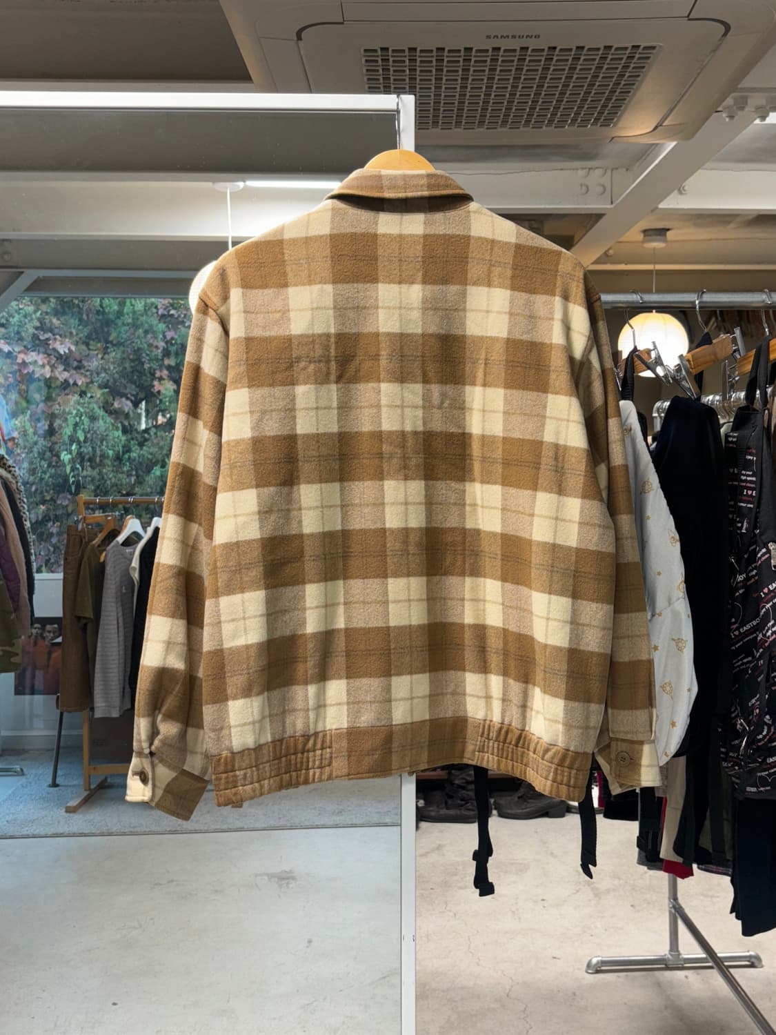 빈티지 체크 울 봄버자켓 상품이미지6