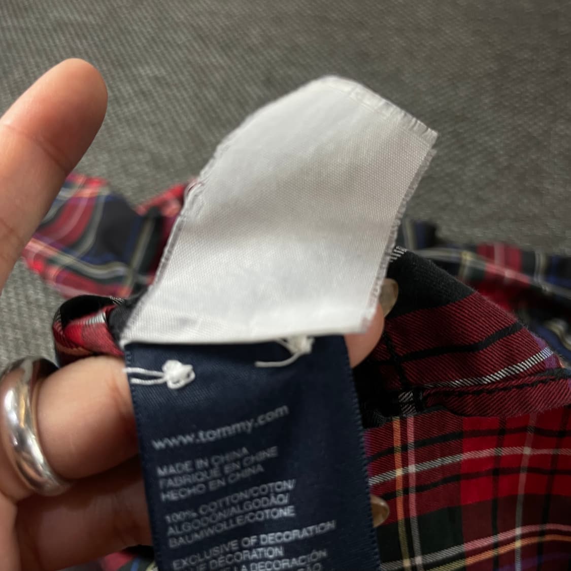 타미힐피거 레드네이비 체크 긴팔 셔츠 빈티지핏 XS 상품이미지7