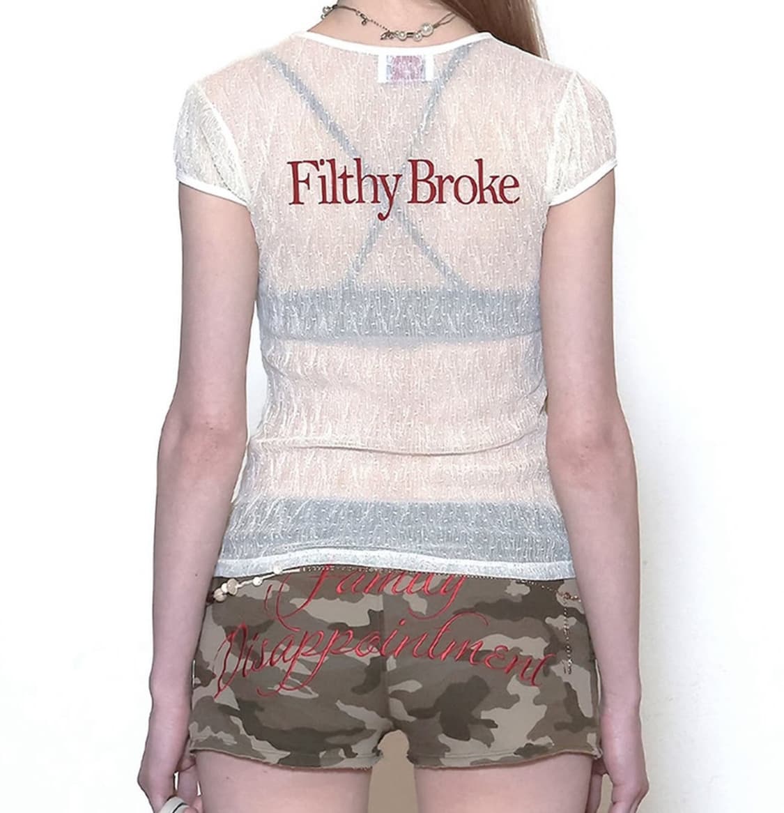 스컬프터 Filthy Broke Sheer Tee Mesh Cream 상품이미지1