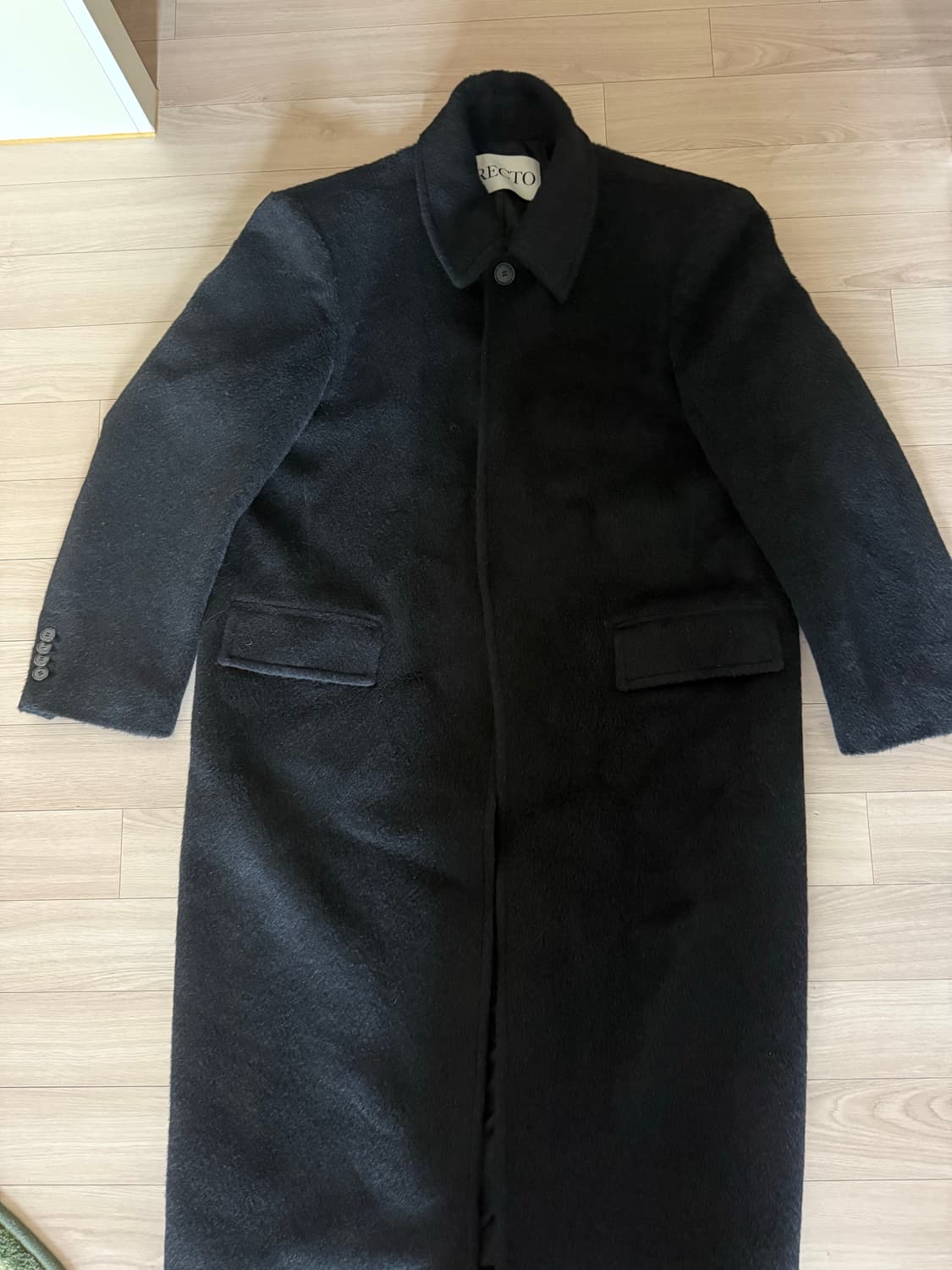 렉토 울 블렌드 발마칸 코트 블랙 상품이미지1