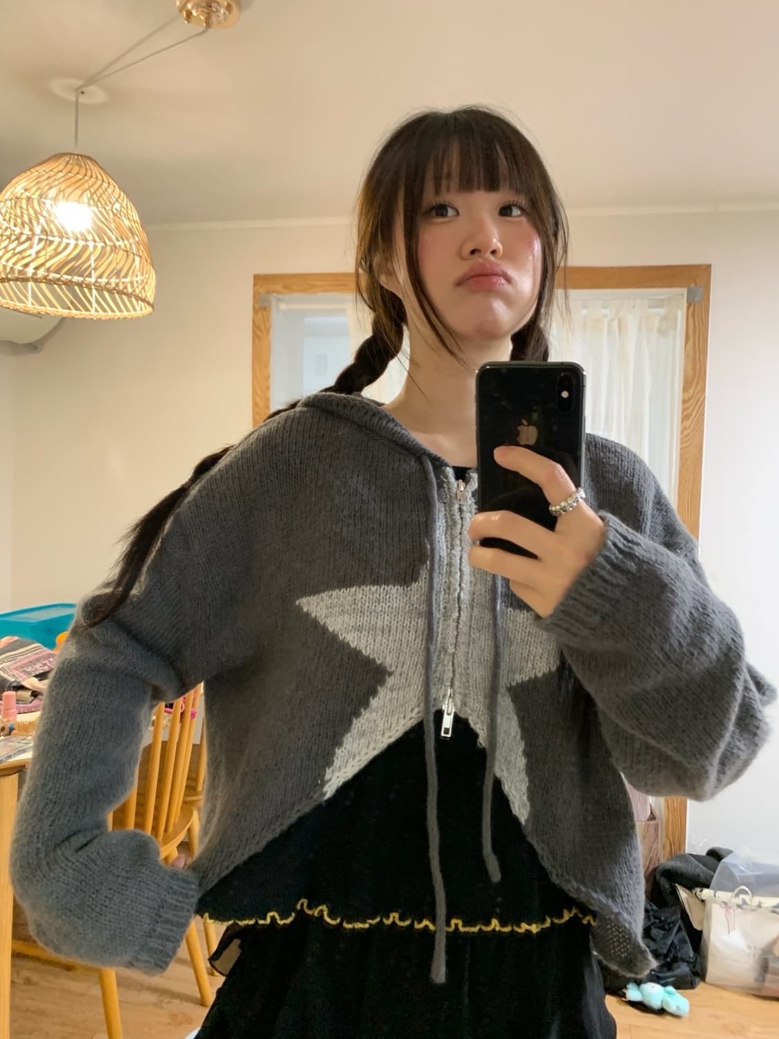 star.. knit zip-up 상품이미지3