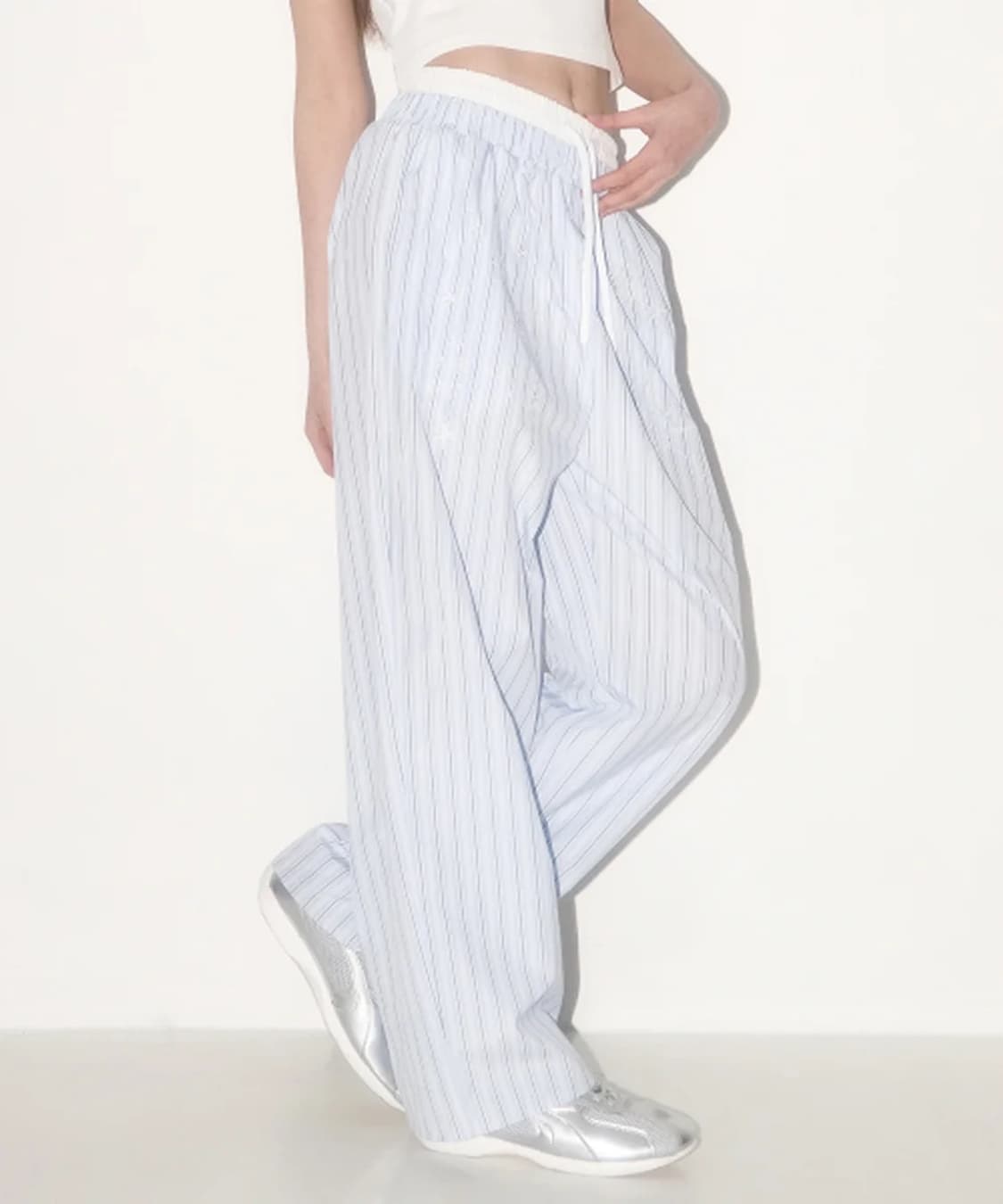 [새상품] 일리고 스티치 스트라이프 팬츠 상품이미지1