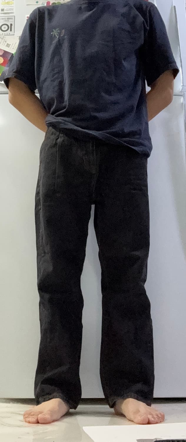 비슬로우 와이드 블랙 데님 팬츠 30 상품이미지2