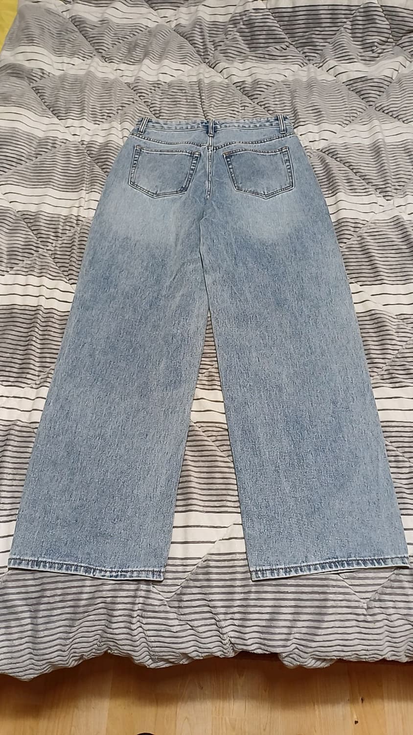 무신사 와이드 연청바지 실측30인치 기장110 상품이미지5