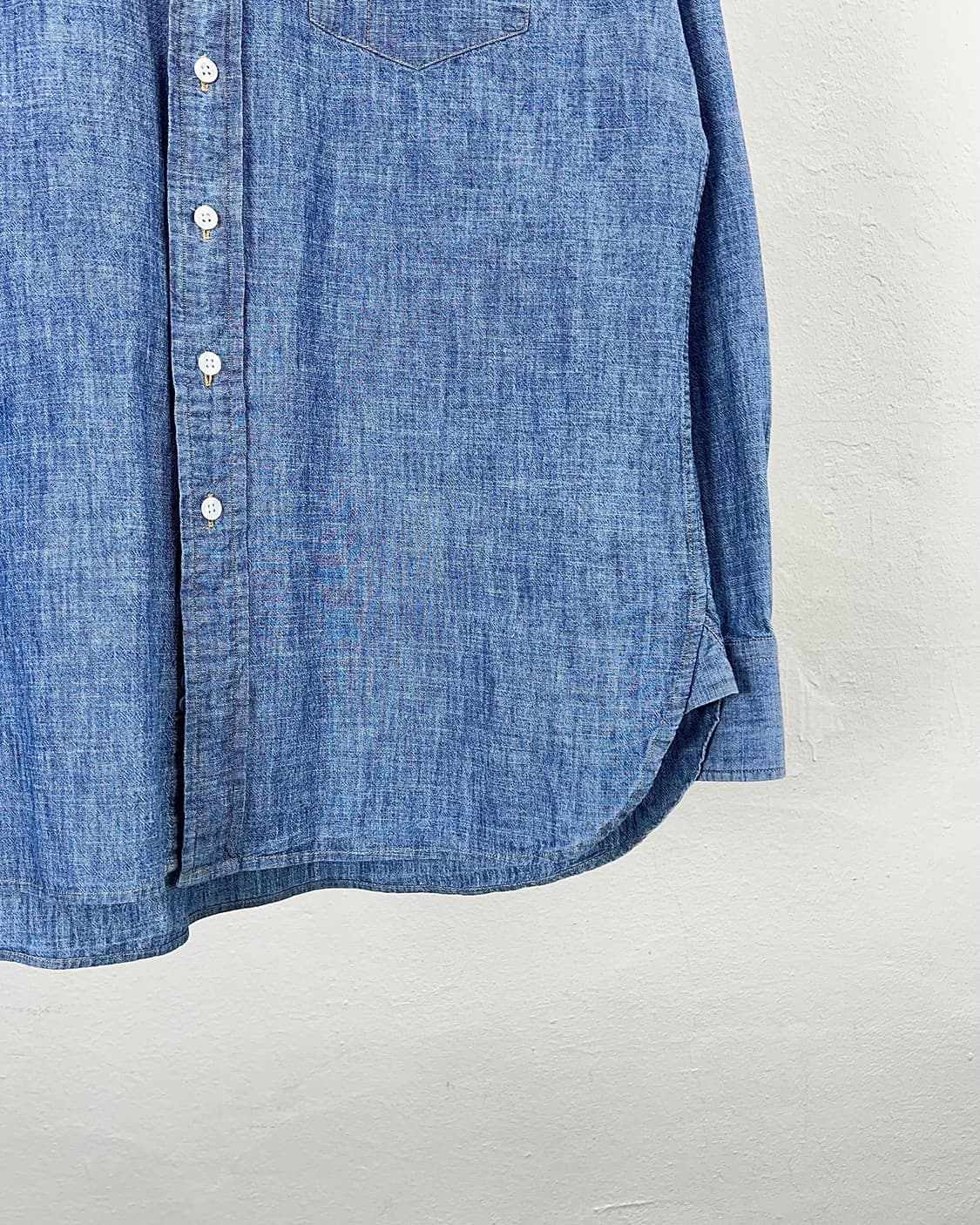 드레익스 샴브레이 버튼 다운 원 포켓 코튼 셔츠 상품이미지5