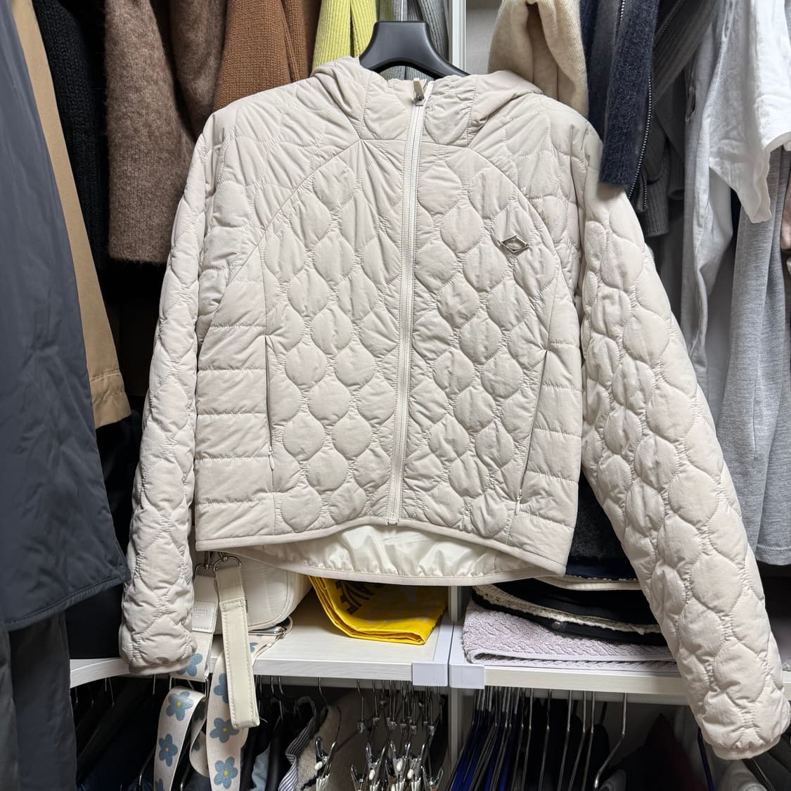 미스치프 퀄티드 후디드 자켓 아이보리 s 상품이미지2