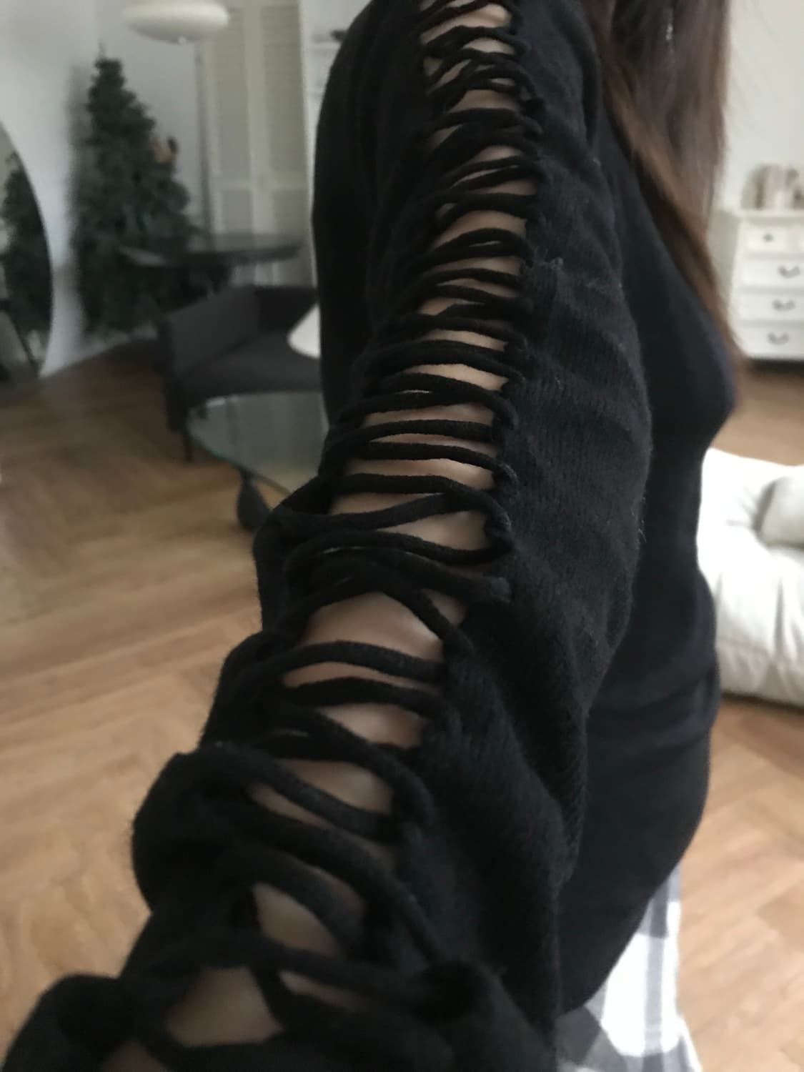 vintage black cut out knit 상품이미지1