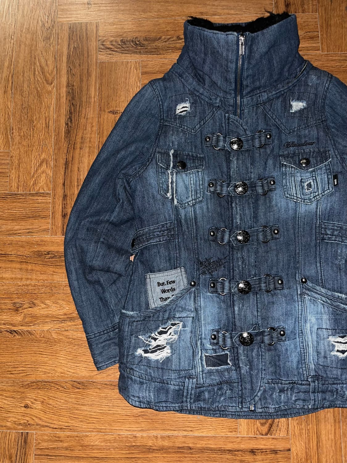 빈티지 스냅 데님 무스탕 상품이미지5