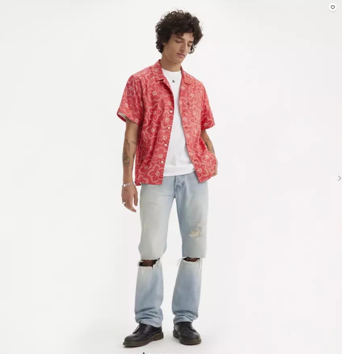 30X32 새제품 리바이스 501 오리지널 핏 맨즈 진 연청 청바지 찢청 상품이미지1