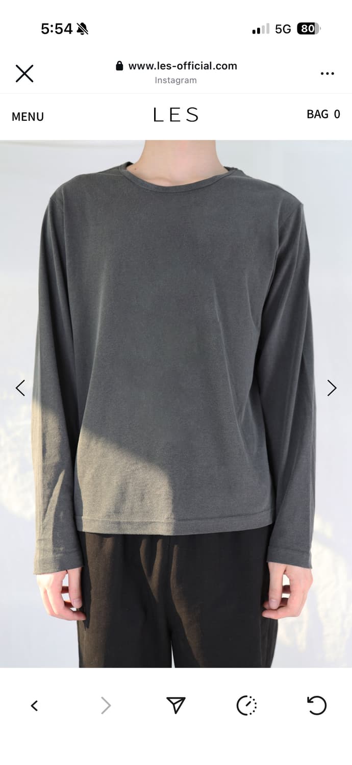 les 롱슬리브 차콜 1사이즈 상품이미지1