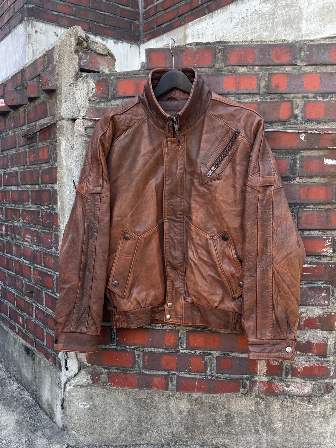 카우하이드 하이넥 웨스턴 레더자켓  상품이미지1