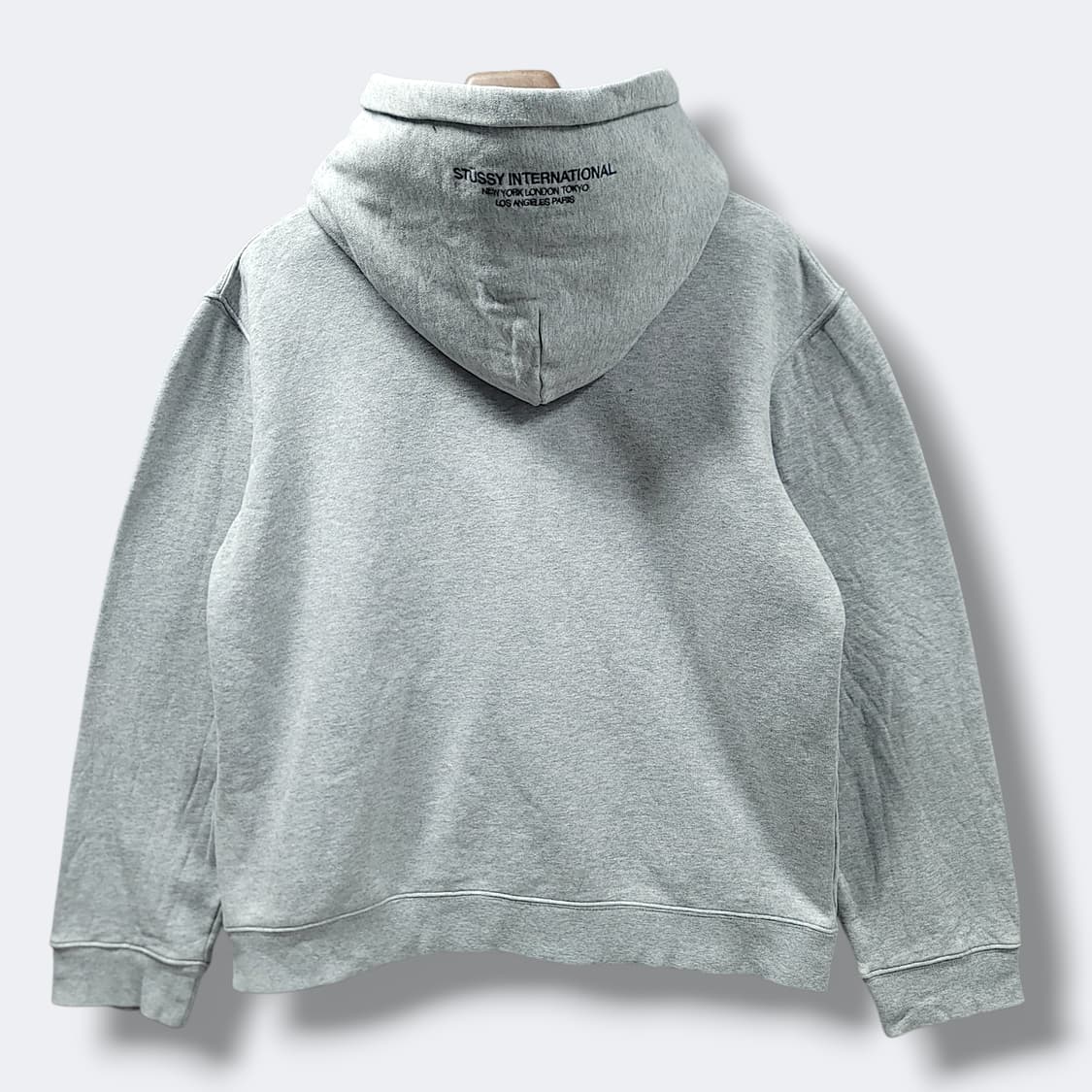 [M] 스투시 그레이 자수로고 후드티셔츠 상품이미지2