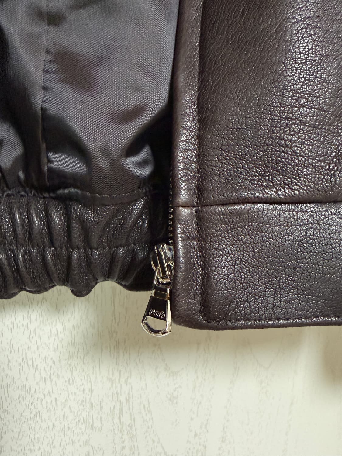 [S] 유스/ 하이넥 레더 블루종 상품이미지6