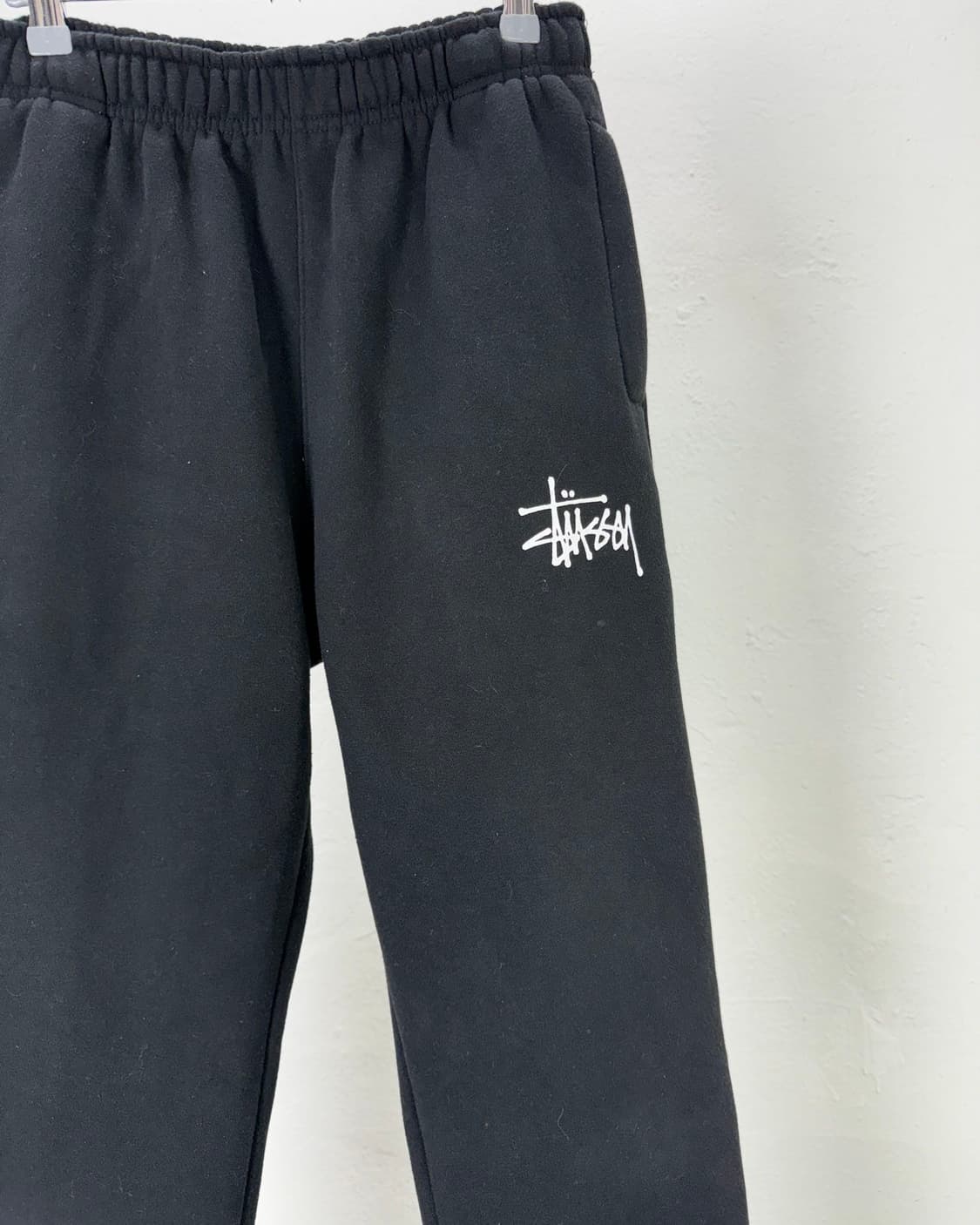 스투시 워시드 블랙 스톡 스웨트 팬츠 상품이미지3