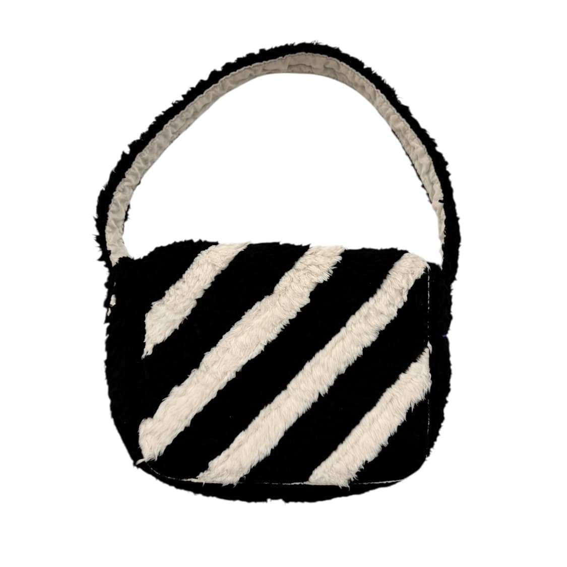 포터 x 화이트월 플리스 숄더백 블랙/아이보리 상품이미지2