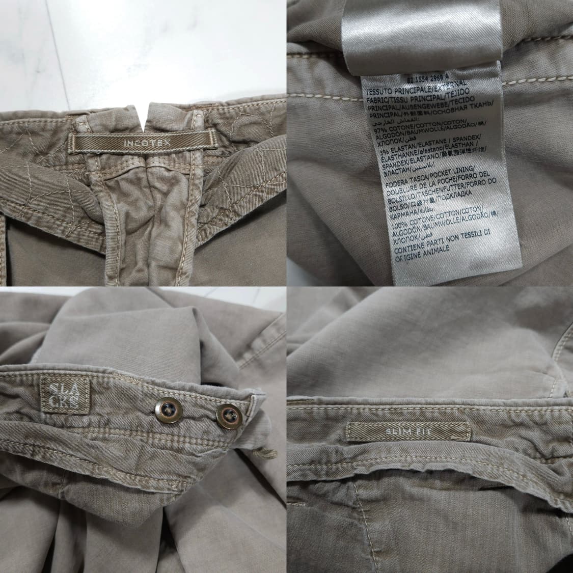 38)Incotex 인코텍스 가먼트다잉 톤다운베이지 치노 팬츠 상품이미지10
