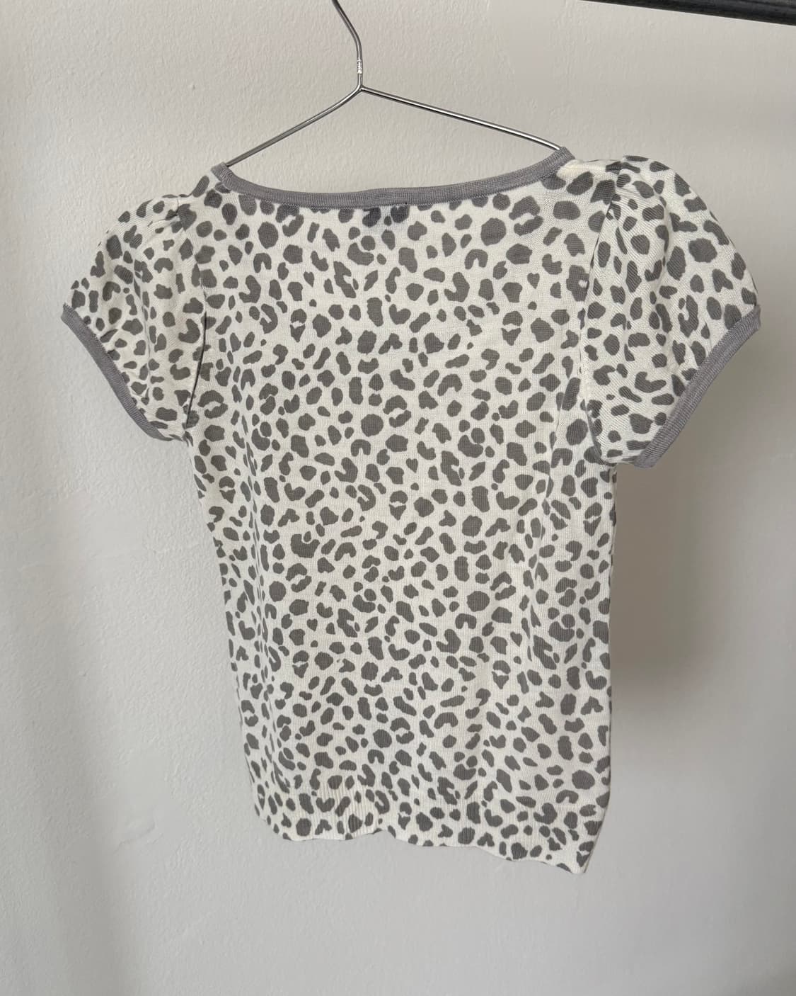 빈티지 레오파드 반팔 니트 상품이미지3