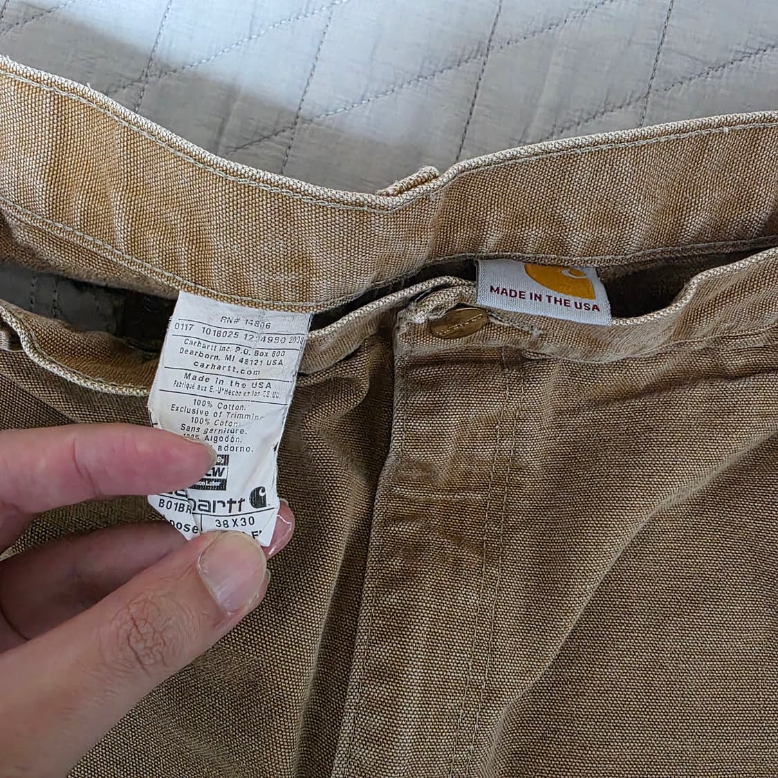 [38X30] 칼하트 더블니 B01 BRN 워크팬츠 쿨컨디션 T-7 상품이미지7