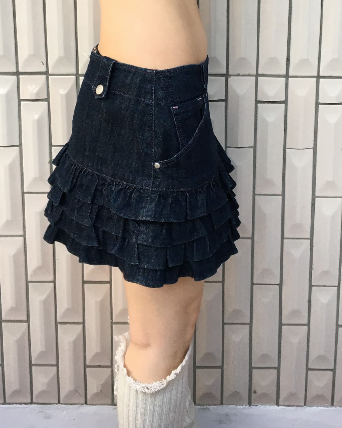 Frill point denim skirt 상품이미지6