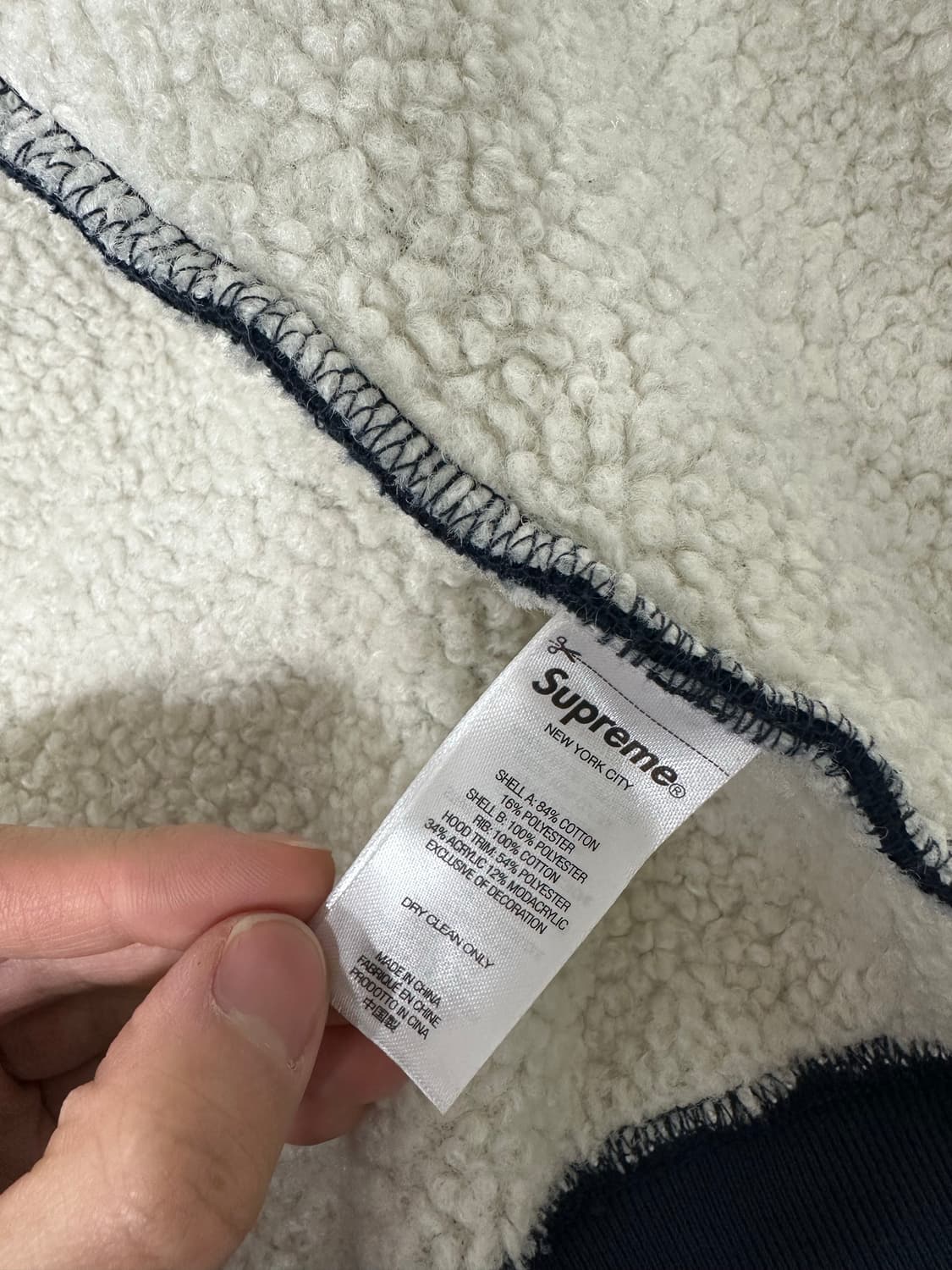 슈프림 포우 퍼 후드집업 네이비 급처 상품이미지9