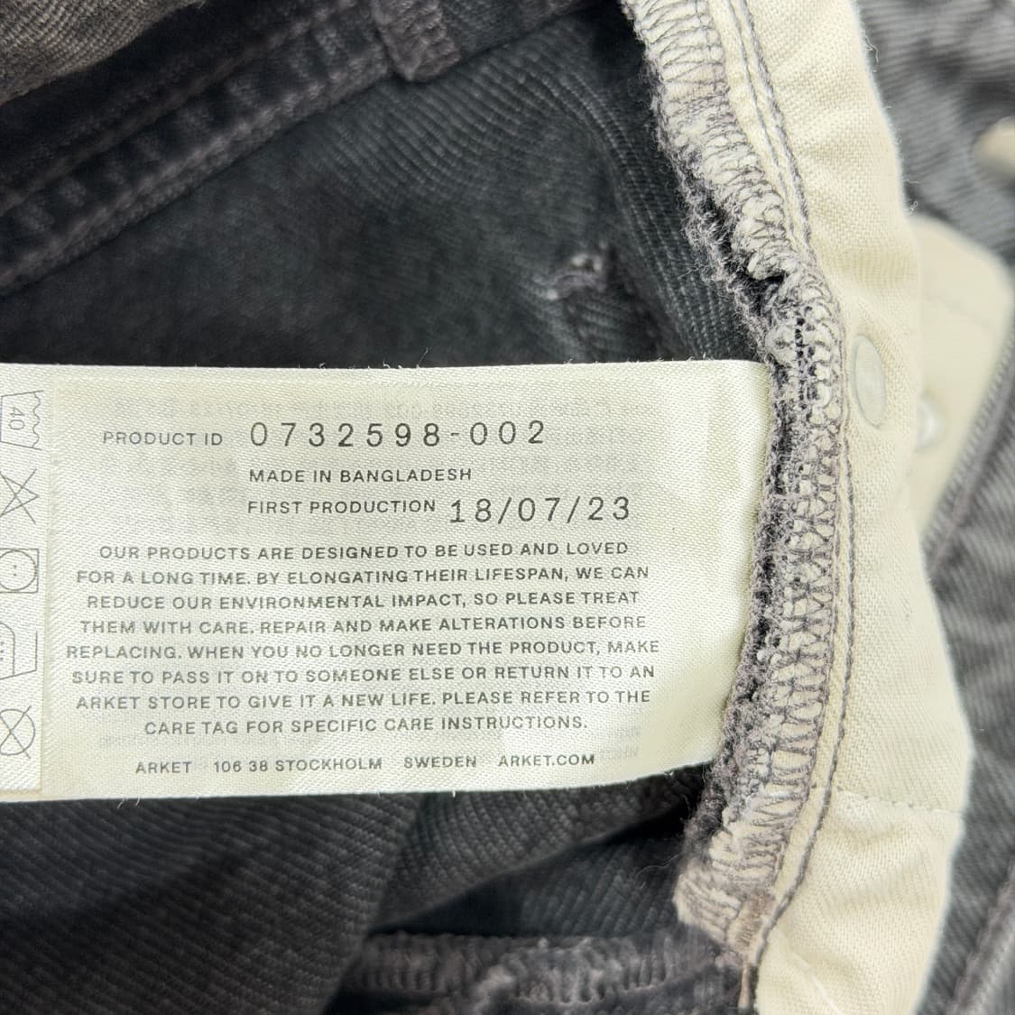 ARKET 아르켓 데님 팬츠 바지 블랙 28 상품이미지4