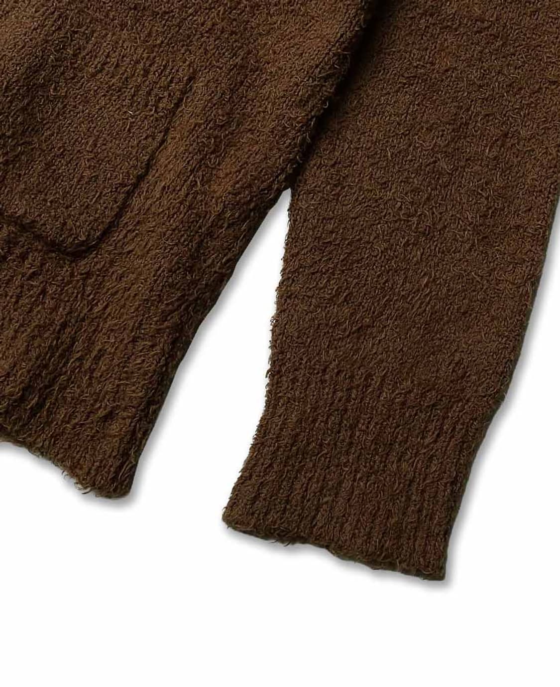 맥리치 [McRitchie] 브라운 이태리 빈티지 코튼 니트 숄카라가디건 상품이미지4