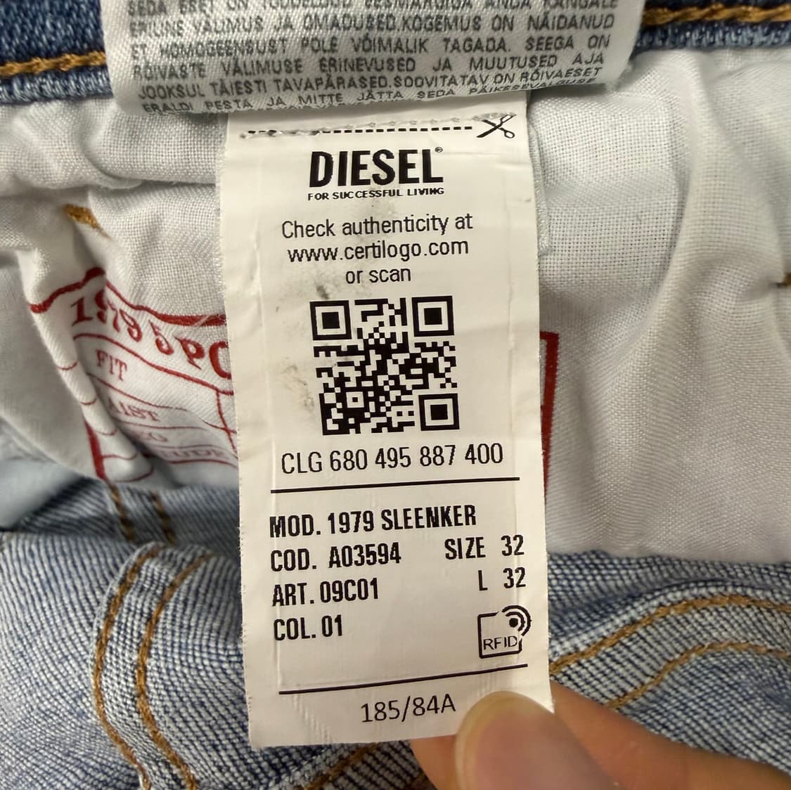 [정품/32] 디젤 청바지 연청 b13 상품이미지6