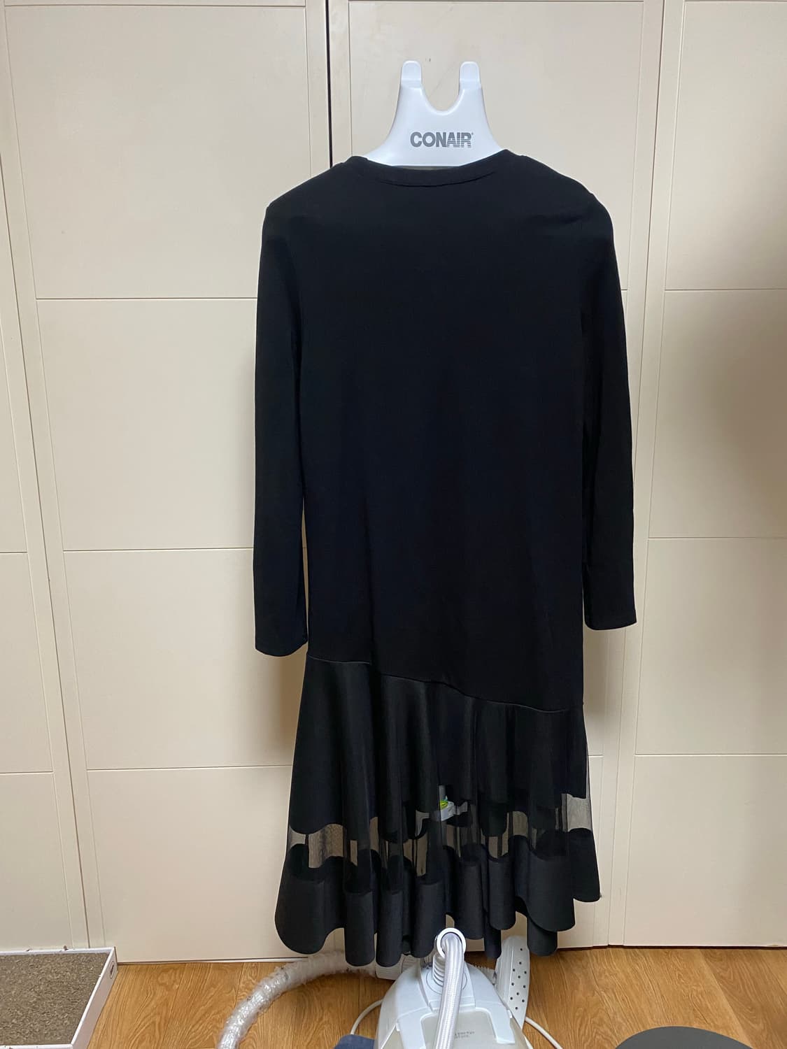 블랙 롱 원피스 시스루 디자인 상품이미지10