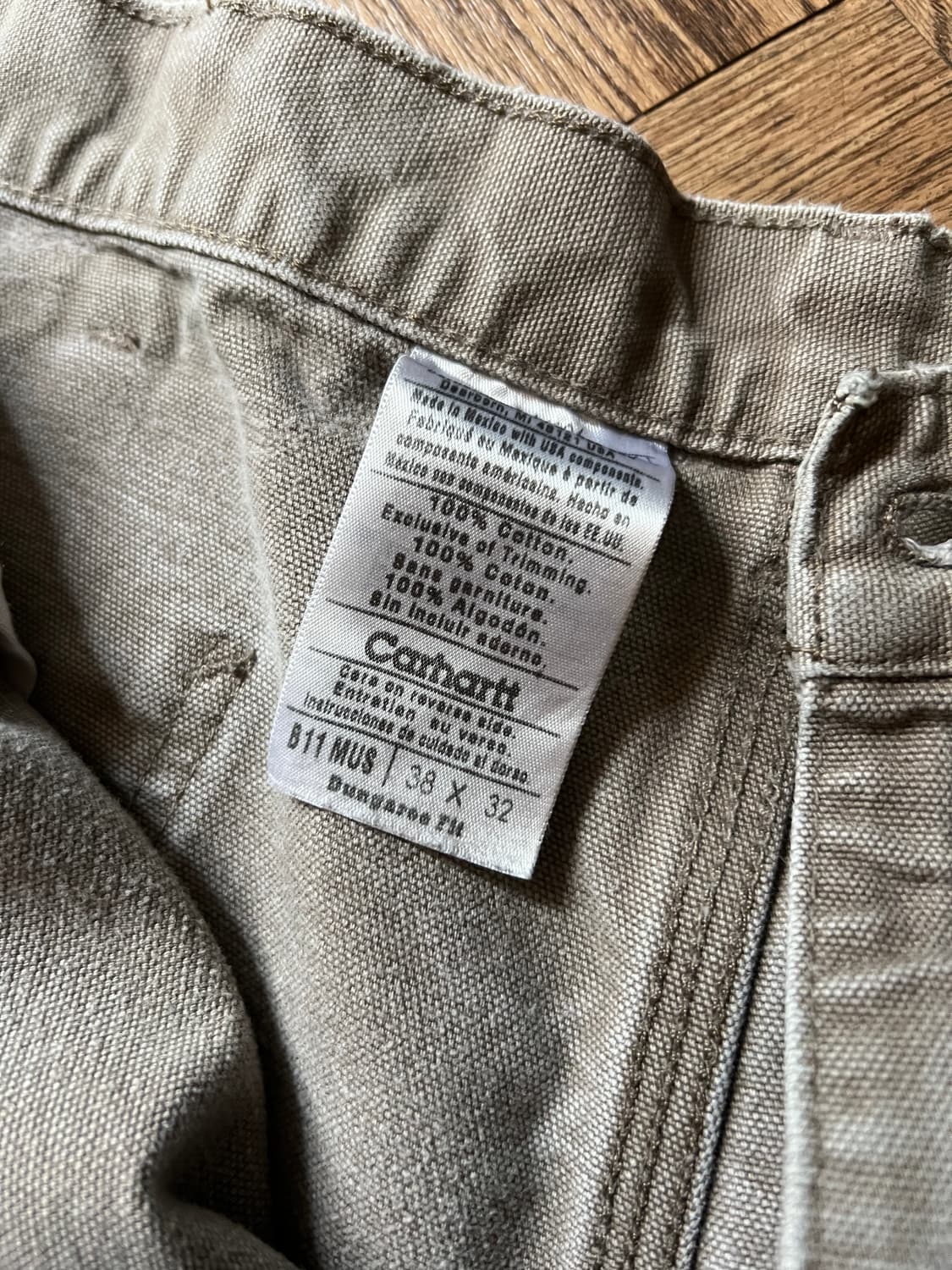 [38]칼하트 USA 더티워싱 머쉬룸 싱글니 카펜터 워크 팬츠 상품이미지8