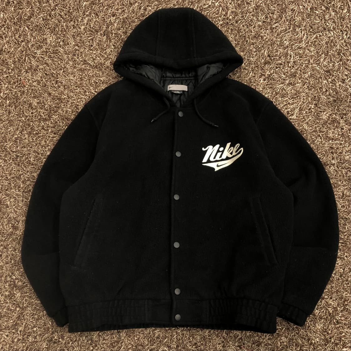 나이키 00s 빅로고 플리스 후드 퀄팅 자켓 상품이미지1