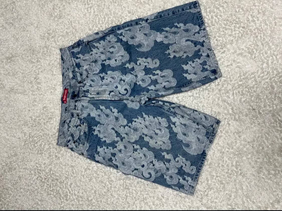 슈프림 플레임 자카드 데님 쇼츠 32 상품이미지2