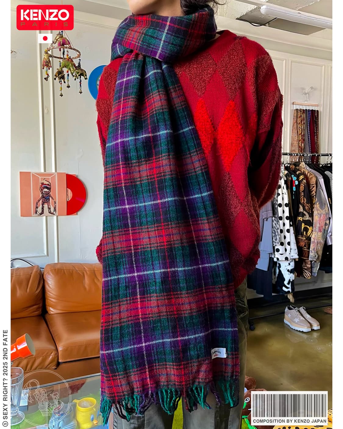 Composition by KENZO Old Check Muffler 상품이미지1