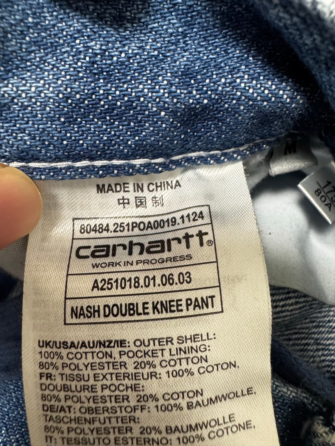 [M]칼하트윕 내쉬 더블니 블루 연청 상품이미지5